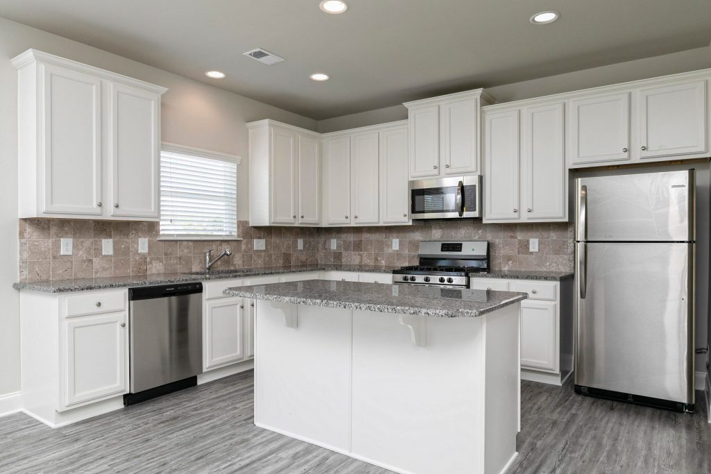 a kitchen in a silverstone home