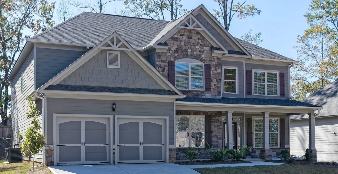 A ingle-family home in a neighborhood in Metro Atlanta new homes