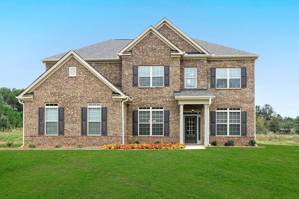 The exterior of a new single family home in The Landing at Millers Ferry